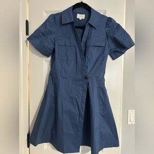 Tanya Taylor Blue Short Sleeve Dress